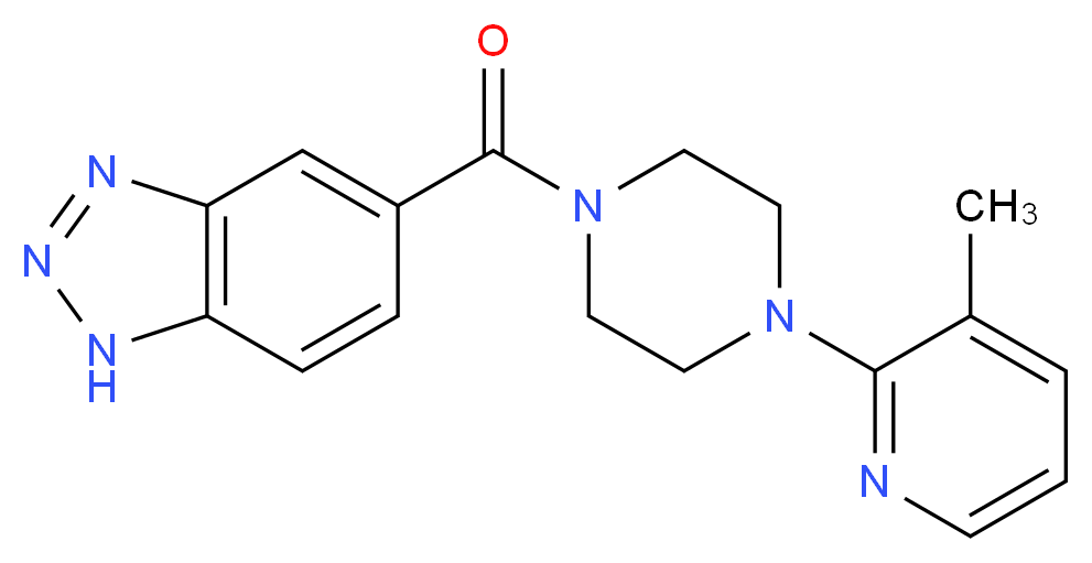 5-{[4-(3-methyl-2-pyridinyl)-1-piperazinyl]carbonyl}-1H-1,2,3-benzotriazole_Molecular_structure_CAS_)