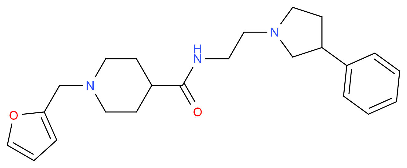 1-(2-furylmethyl)-N-[2-(3-phenyl-1-pyrrolidinyl)ethyl]-4-piperidinecarboxamide_Molecular_structure_CAS_)