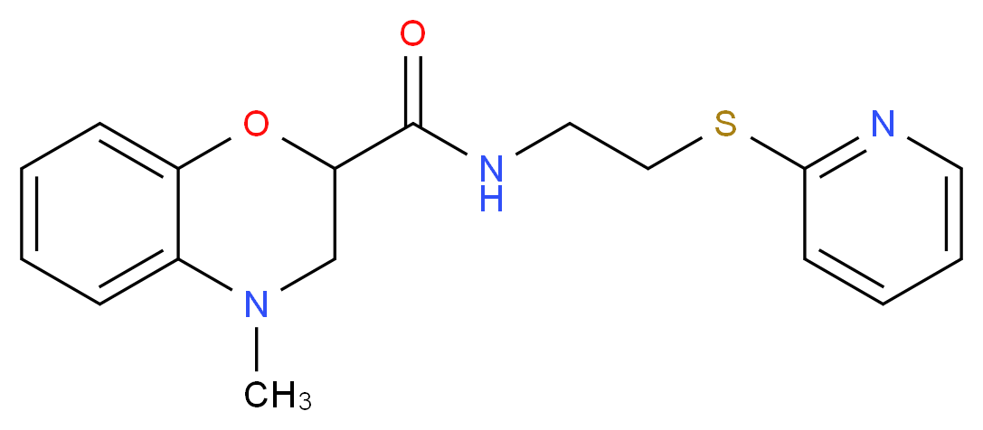 4-methyl-N-[2-(pyridin-2-ylthio)ethyl]-3,4-dihydro-2H-1,4-benzoxazine-2-carboxamide_Molecular_structure_CAS_)
