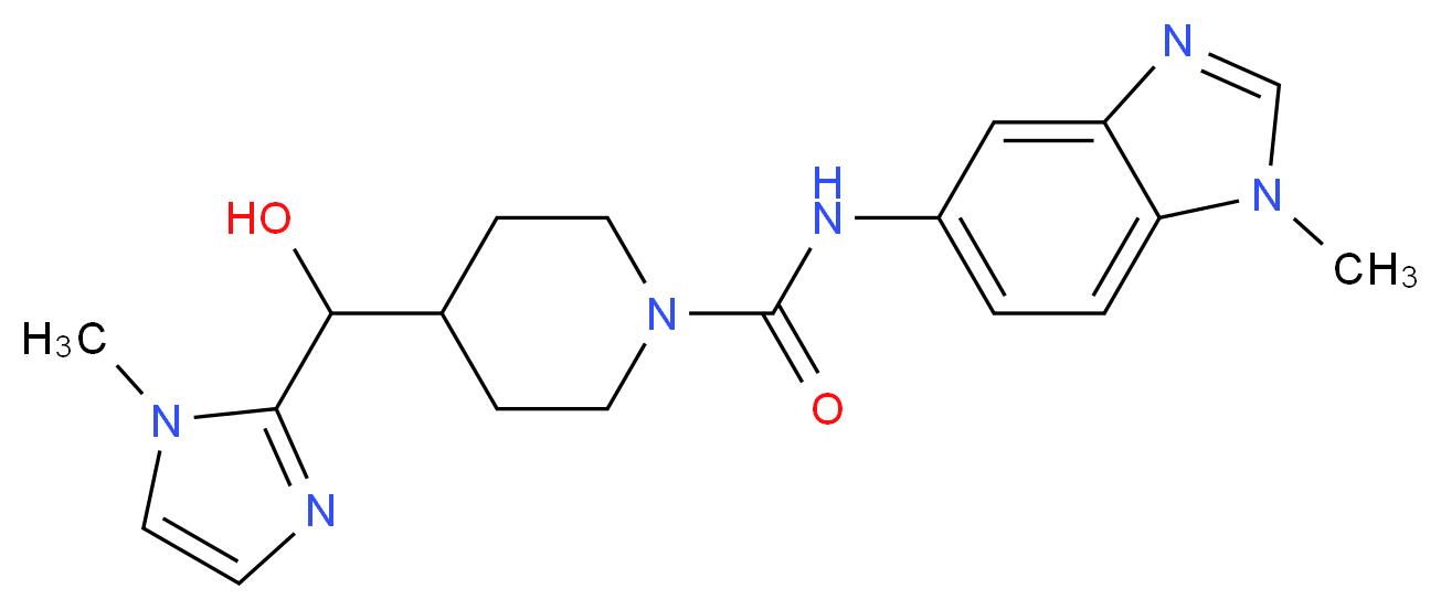 4-[hydroxy(1-methyl-1H-imidazol-2-yl)methyl]-N-(1-methyl-1H-benzimidazol-5-yl)piperidine-1-carboxamide_Molecular_structure_CAS_)