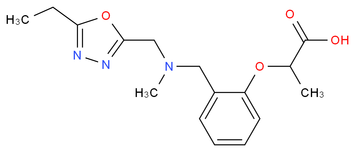 2-(2-{[[(5-ethyl-1,3,4-oxadiazol-2-yl)methyl](methyl)amino]methyl}phenoxy)propanoic acid_Molecular_structure_CAS_)