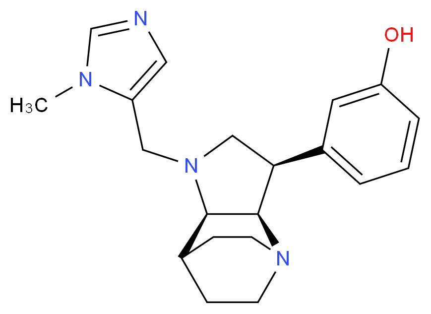 3-{(3R*,3aR*,7aR*)-1-[(1-methyl-1H-imidazol-5-yl)methyl]octahydro-4,7-ethanopyrrolo[3,2-b]pyridin-3-yl}phenol_Molecular_structure_CAS_)
