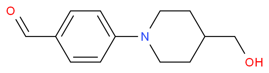 4-[4-(Hydroxymethyl)piperidino]benzenecarbaldehyde_Molecular_structure_CAS_)