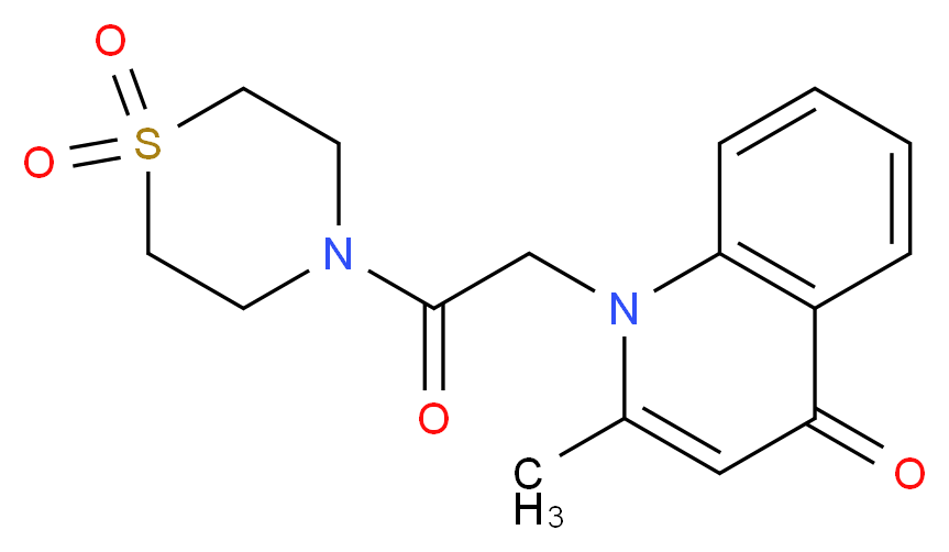 1-[2-(1,1-dioxidothiomorpholin-4-yl)-2-oxoethyl]-2-methylquinolin-4(1H)-one_Molecular_structure_CAS_)