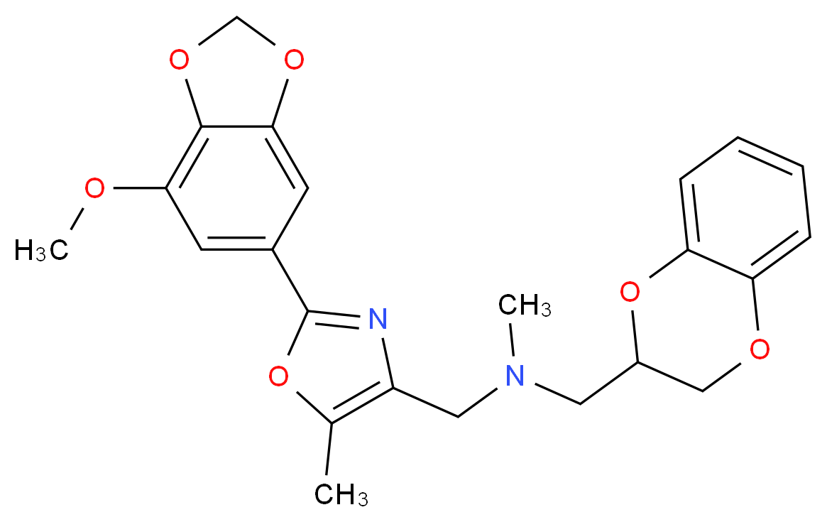 (2,3-dihydro-1,4-benzodioxin-2-ylmethyl){[2-(7-methoxy-1,3-benzodioxol-5-yl)-5-methyl-1,3-oxazol-4-yl]methyl}methylamine_Molecular_structure_CAS_)
