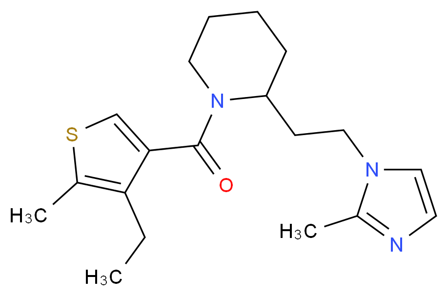 1-[(4-ethyl-5-methyl-3-thienyl)carbonyl]-2-[2-(2-methyl-1H-imidazol-1-yl)ethyl]piperidine_Molecular_structure_CAS_)