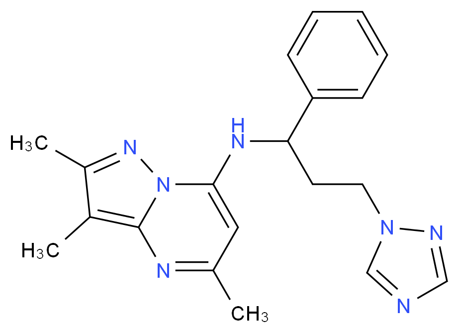 2,3,5-trimethyl-N-[1-phenyl-3-(1H-1,2,4-triazol-1-yl)propyl]pyrazolo[1,5-a]pyrimidin-7-amine_Molecular_structure_CAS_)