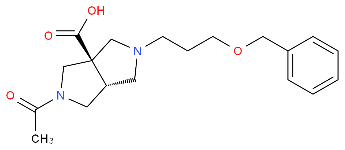 (3aR*,6aR*)-2-acetyl-5-[3-(benzyloxy)propyl]hexahydropyrrolo[3,4-c]pyrrole-3a(1H)-carboxylic acid_Molecular_structure_CAS_)