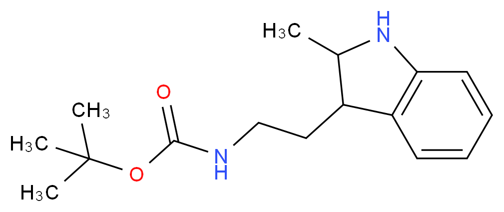 tert-butyl 2-(2-methyl-2,3-dihydro-1H-indol-3-yl)ethylcarbamate_Molecular_structure_CAS_)