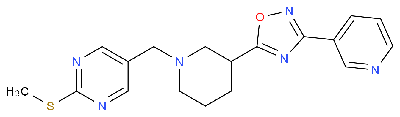 2-(methylthio)-5-{[3-(3-pyridin-3-yl-1,2,4-oxadiazol-5-yl)piperidin-1-yl]methyl}pyrimidine_Molecular_structure_CAS_)