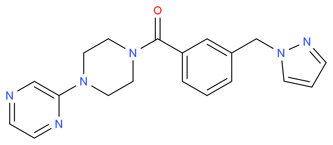 2-{4-[3-(1H-pyrazol-1-ylmethyl)benzoyl]-1-piperazinyl}pyrazine_Molecular_structure_CAS_)