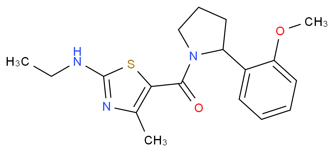 N-ethyl-5-{[2-(2-methoxyphenyl)pyrrolidin-1-yl]carbonyl}-4-methyl-1,3-thiazol-2-amine_Molecular_structure_CAS_)