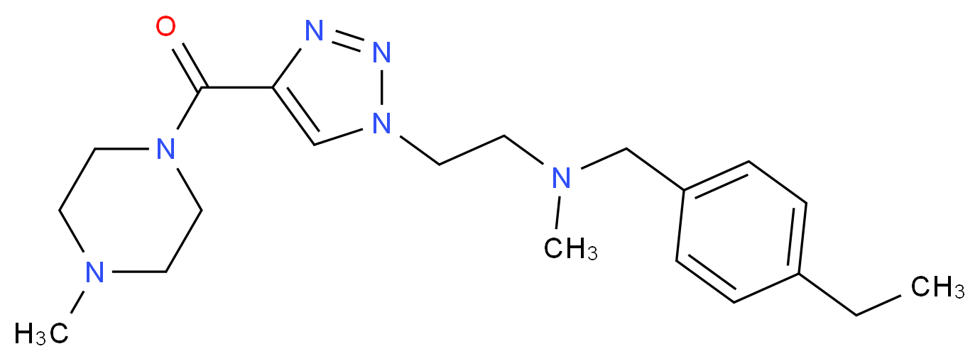 (4-ethylbenzyl)methyl(2-{4-[(4-methyl-1-piperazinyl)carbonyl]-1H-1,2,3-triazol-1-yl}ethyl)amine_Molecular_structure_CAS_)