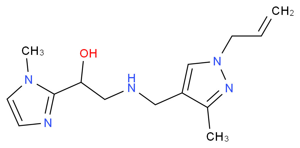 2-{[(1-allyl-3-methyl-1H-pyrazol-4-yl)methyl]amino}-1-(1-methyl-1H-imidazol-2-yl)ethanol_Molecular_structure_CAS_)