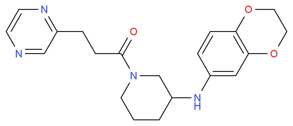N-(2,3-dihydro-1,4-benzodioxin-6-yl)-1-[3-(2-pyrazinyl)propanoyl]-3-piperidinamine_Molecular_structure_CAS_)