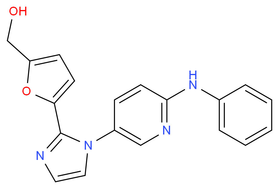 {5-[1-(6-anilinopyridin-3-yl)-1H-imidazol-2-yl]-2-furyl}methanol_Molecular_structure_CAS_)