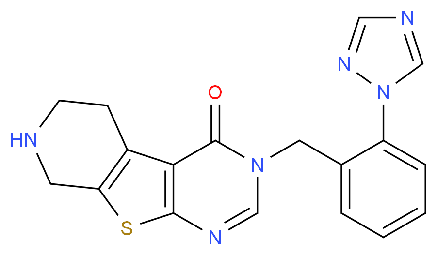 3-[2-(1H-1,2,4-triazol-1-yl)benzyl]-5,6,7,8-tetrahydropyrido[4',3':4,5]thieno[2,3-d]pyrimidin-4(3H)-one_Molecular_structure_CAS_)
