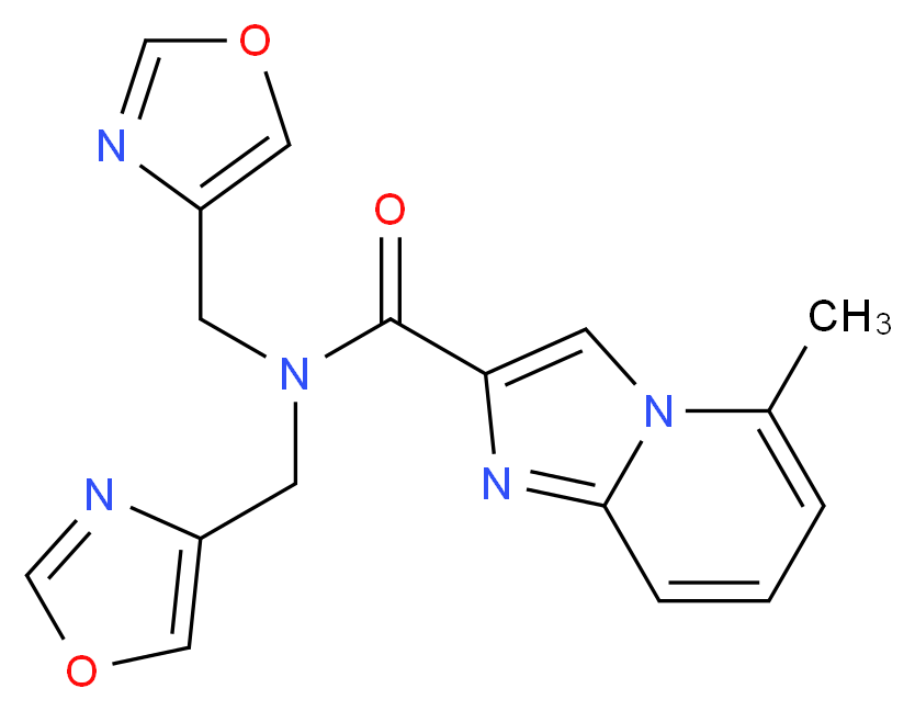 5-methyl-N,N-bis(1,3-oxazol-4-ylmethyl)imidazo[1,2-a]pyridine-2-carboxamide_Molecular_structure_CAS_)