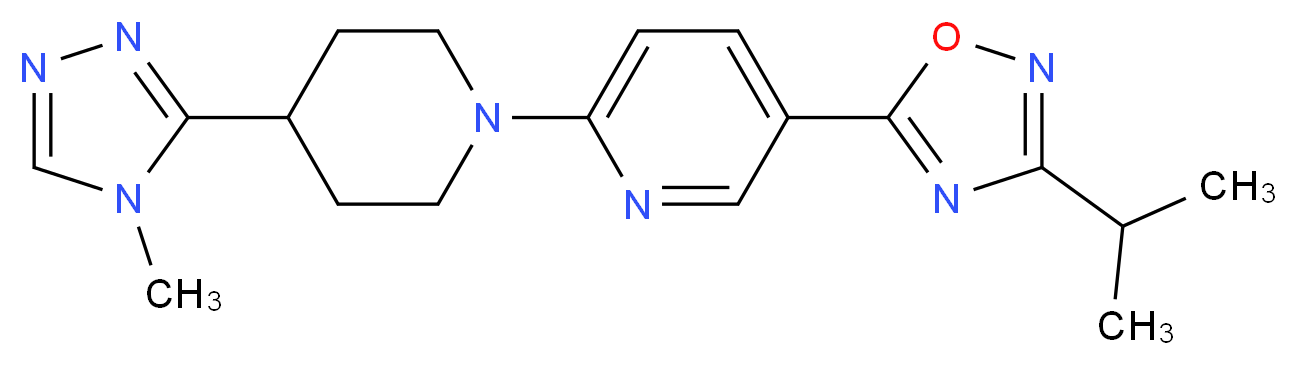 5-(3-isopropyl-1,2,4-oxadiazol-5-yl)-2-[4-(4-methyl-4H-1,2,4-triazol-3-yl)piperidin-1-yl]pyridine_Molecular_structure_CAS_)