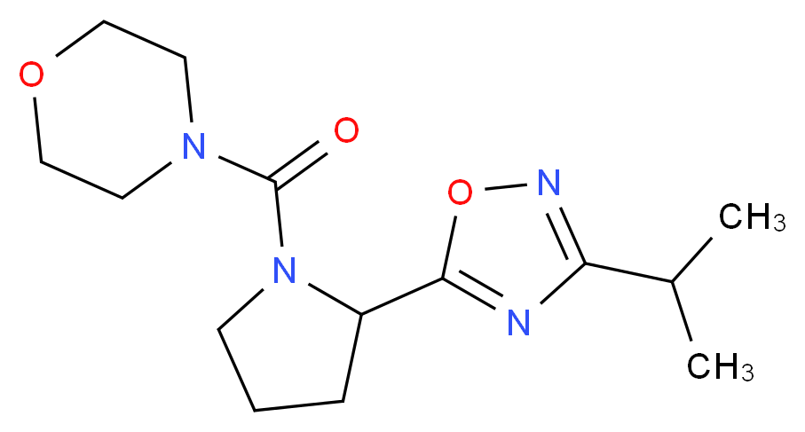 4-{[2-(3-isopropyl-1,2,4-oxadiazol-5-yl)-1-pyrrolidinyl]carbonyl}morpholine_Molecular_structure_CAS_)
