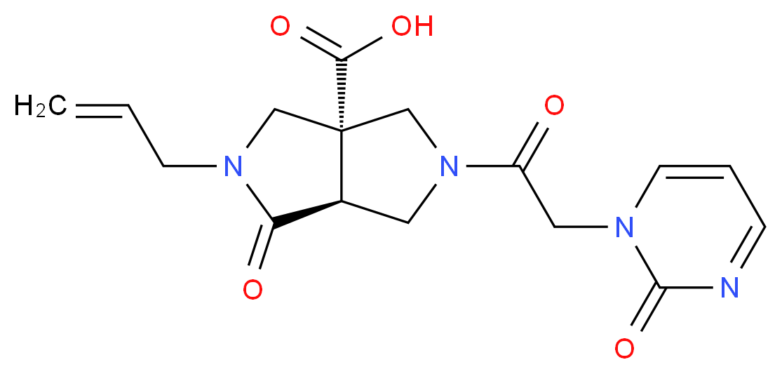 (3aR*,6aS*)-2-allyl-1-oxo-5-[(2-oxopyrimidin-1(2H)-yl)acetyl]hexahydropyrrolo[3,4-c]pyrrole-3a(1H)-carboxylic acid_Molecular_structure_CAS_)