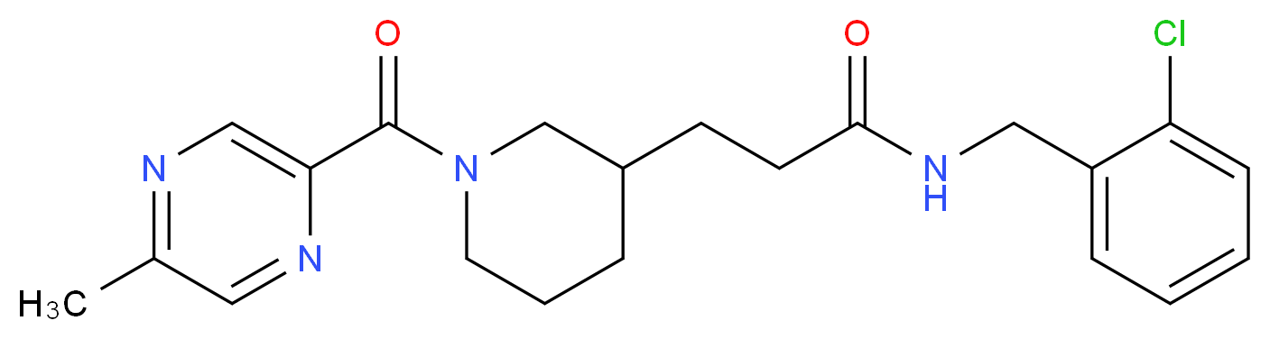 N-(2-chlorobenzyl)-3-{1-[(5-methyl-2-pyrazinyl)carbonyl]-3-piperidinyl}propanamide_Molecular_structure_CAS_)