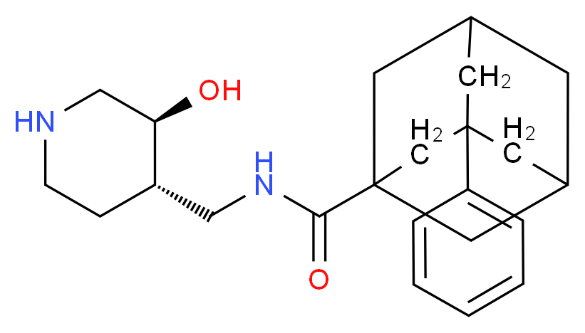 N-{[(3S*,4S*)-3-hydroxypiperidin-4-yl]methyl}-3-phenyladamantane-1-carboxamide_Molecular_structure_CAS_)