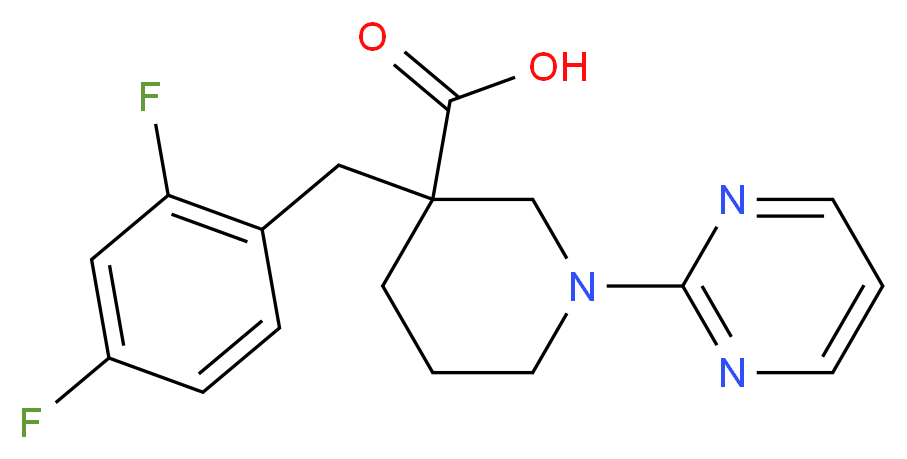 3-(2,4-difluorobenzyl)-1-pyrimidin-2-ylpiperidine-3-carboxylic acid_Molecular_structure_CAS_)