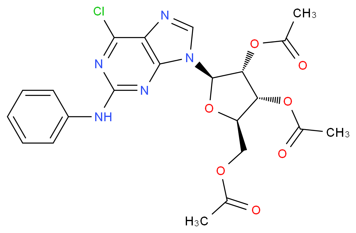 6-Chloro-N-phenyl-9-(2,3,5-tri-O-acetyl-β-D-ribofuranosyl)-9H-purin-2-amine_Molecular_structure_CAS_53296-14-3)