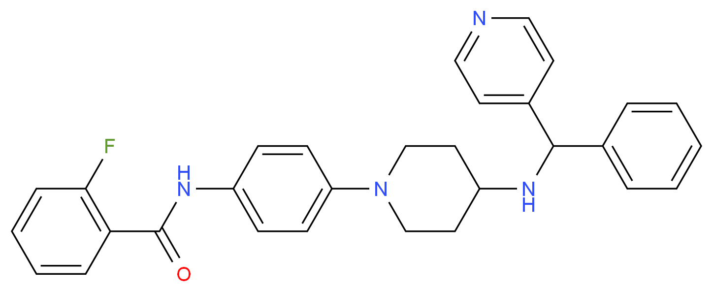 2-fluoro-N-[4-(4-{[phenyl(4-pyridinyl)methyl]amino}-1-piperidinyl)phenyl]benzamide_Molecular_structure_CAS_)