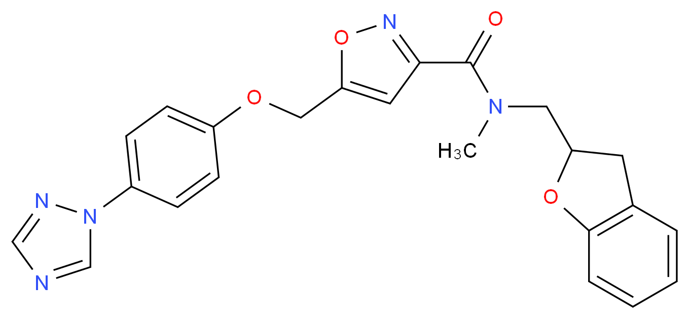 N-(2,3-dihydro-1-benzofuran-2-ylmethyl)-N-methyl-5-{[4-(1H-1,2,4-triazol-1-yl)phenoxy]methyl}-3-isoxazolecarboxamide_Molecular_structure_CAS_)