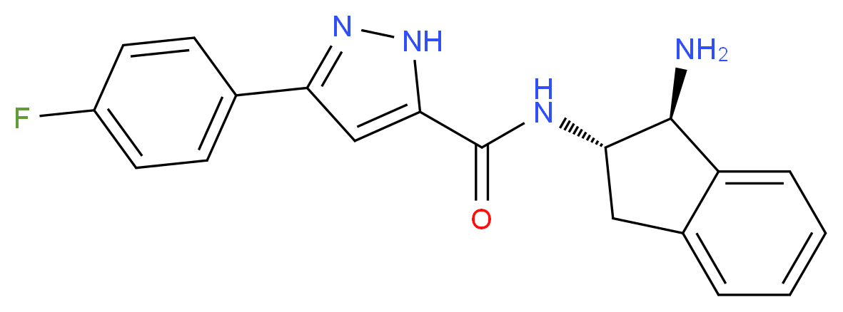 N-[(1S,2S)-1-amino-2,3-dihydro-1H-inden-2-yl]-3-(4-fluorophenyl)-1H-pyrazole-5-carboxamide_Molecular_structure_CAS_)