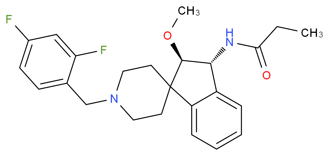 N-[(2R*,3R*)-1'-(2,4-difluorobenzyl)-2-methoxy-2,3-dihydrospiro[indene-1,4'-piperidin]-3-yl]propanamide_Molecular_structure_CAS_)