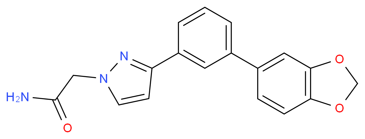 2-{3-[3-(1,3-benzodioxol-5-yl)phenyl]-1H-pyrazol-1-yl}acetamide_Molecular_structure_CAS_)