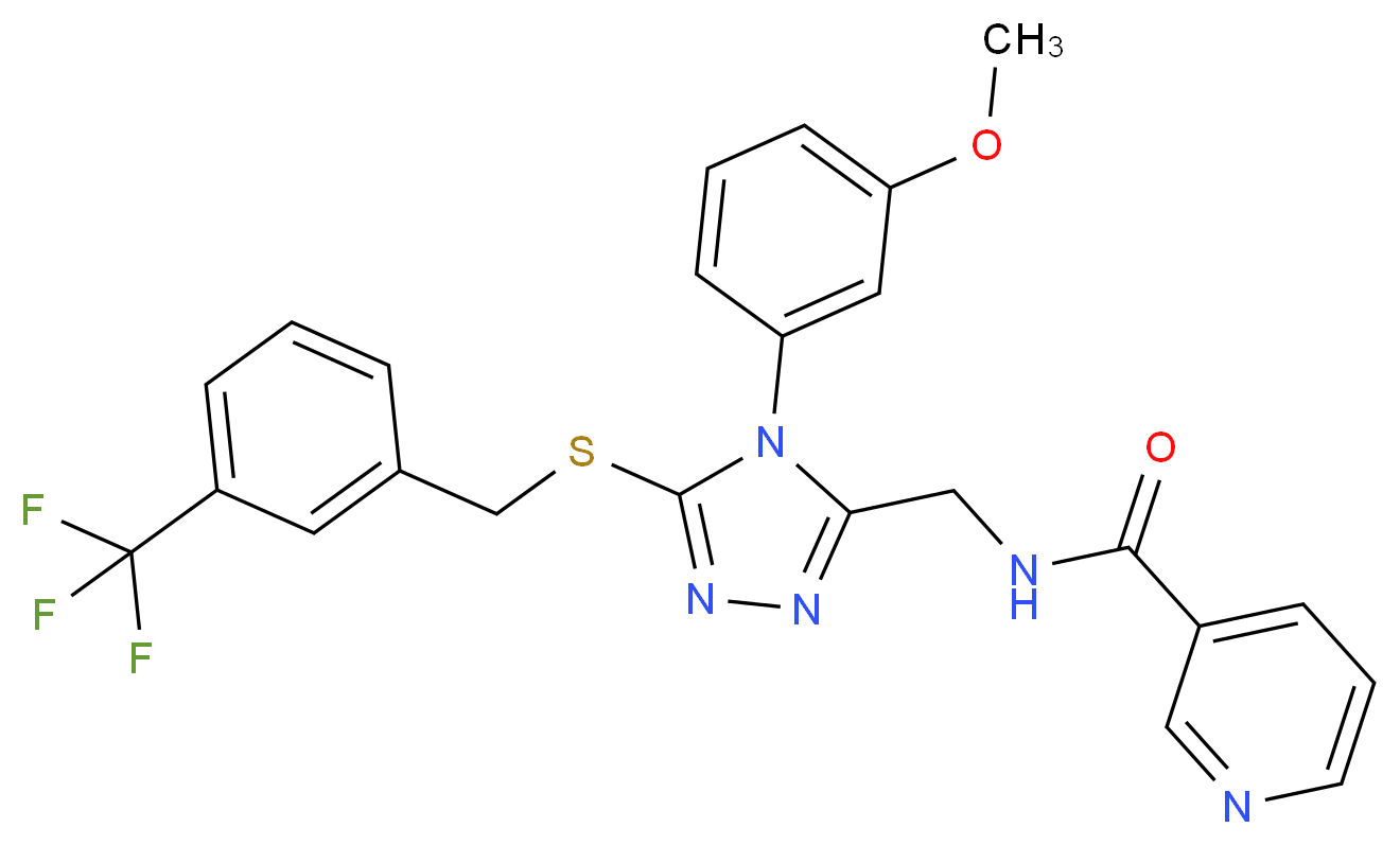N-[(4-(3-methoxyphenyl)-5-{[3-(trifluoromethyl)benzyl]thio}-4H-1,2,4-triazol-3-yl)methyl]nicotinamide_Molecular_structure_CAS_)