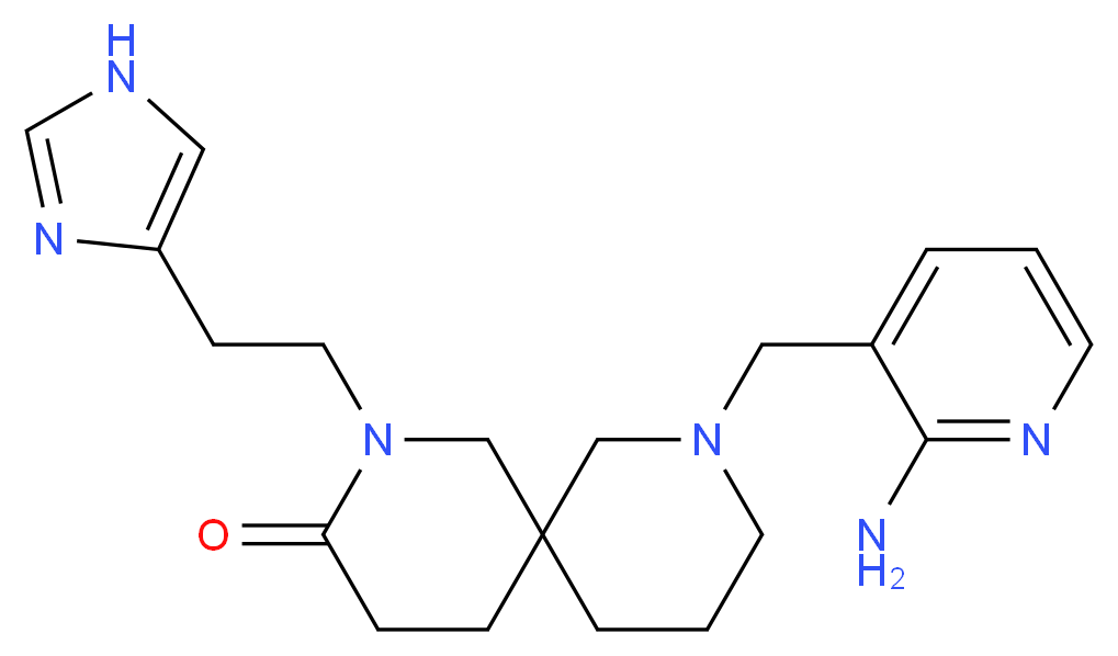 8-[(2-amino-3-pyridinyl)methyl]-2-[2-(1H-imidazol-4-yl)ethyl]-2,8-diazaspiro[5.5]undecan-3-one_Molecular_structure_CAS_)