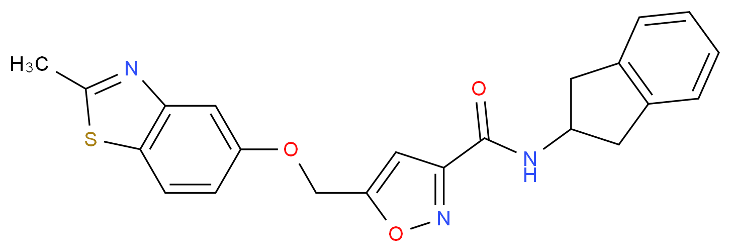 N-(2,3-dihydro-1H-inden-2-yl)-5-{[(2-methyl-1,3-benzothiazol-5-yl)oxy]methyl}-3-isoxazolecarboxamide_Molecular_structure_CAS_)