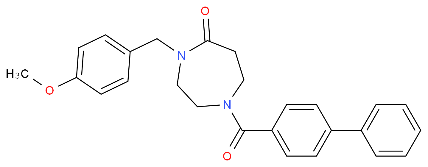 1-(4-biphenylylcarbonyl)-4-(4-methoxybenzyl)-1,4-diazepan-5-one_Molecular_structure_CAS_)