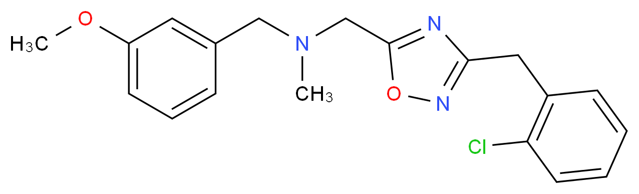 1-[3-(2-chlorobenzyl)-1,2,4-oxadiazol-5-yl]-N-(3-methoxybenzyl)-N-methylmethanamine_Molecular_structure_CAS_)
