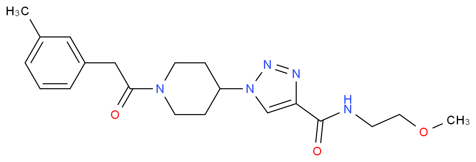 N-(2-methoxyethyl)-1-{1-[(3-methylphenyl)acetyl]-4-piperidinyl}-1H-1,2,3-triazole-4-carboxamide_Molecular_structure_CAS_)