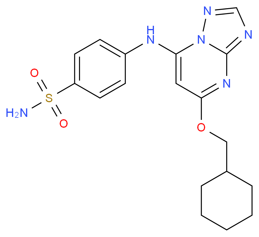 4-{[5-(CYCLOHEXYLMETHOXY)[1,2,4]TRIAZOLO[1,5-A]PYRIMIDIN-7-YL]AMINO}BENZENESULFONAMIDE_Molecular_structure_CAS_)