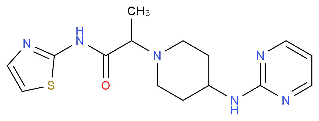 2-[4-(pyrimidin-2-ylamino)piperidin-1-yl]-N-1,3-thiazol-2-ylpropanamide_Molecular_structure_CAS_)