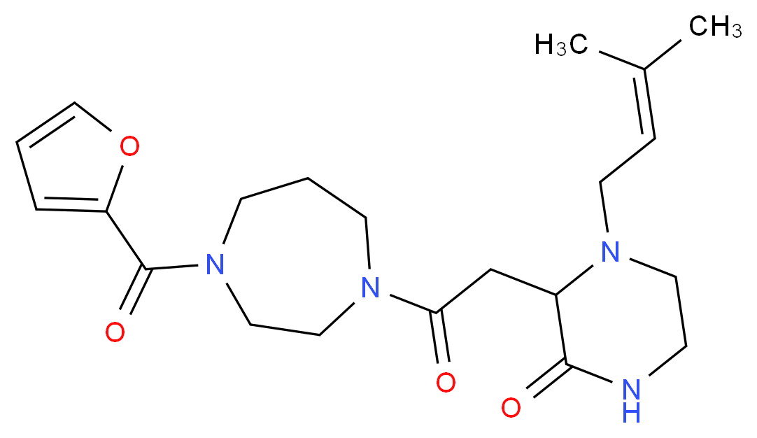 3-{2-[4-(2-furoyl)-1,4-diazepan-1-yl]-2-oxoethyl}-4-(3-methyl-2-buten-1-yl)-2-piperazinone_Molecular_structure_CAS_)