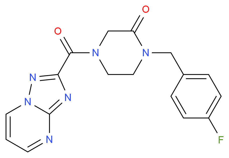1-(4-fluorobenzyl)-4-([1,2,4]triazolo[1,5-a]pyrimidin-2-ylcarbonyl)-2-piperazinone_Molecular_structure_CAS_)