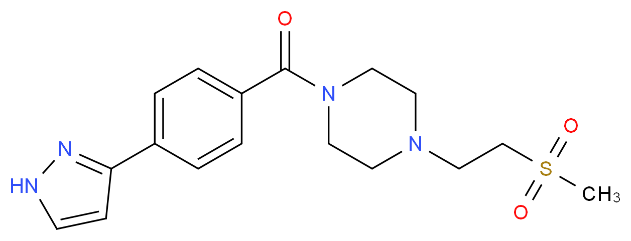 1-[2-(methylsulfonyl)ethyl]-4-[4-(1H-pyrazol-3-yl)benzoyl]piperazine_Molecular_structure_CAS_)