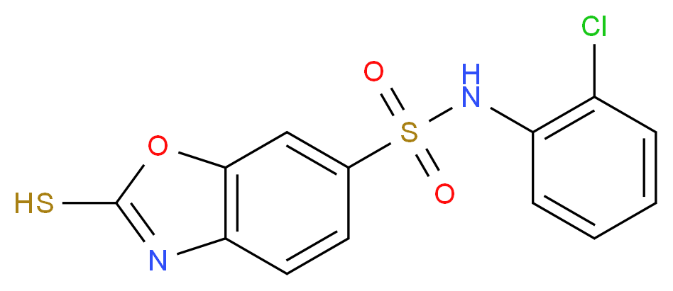 2-Mercapto-benzooxazole-6-sulfonic acid (2-chloro-phenyl)-amide_Molecular_structure_CAS_)