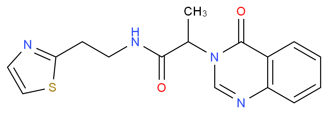 2-(4-oxo-3(4H)-quinazolinyl)-N-[2-(1,3-thiazol-2-yl)ethyl]propanamide_Molecular_structure_CAS_)