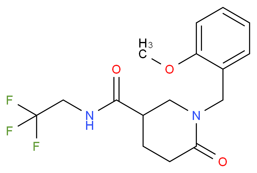 1-(2-methoxybenzyl)-6-oxo-N-(2,2,2-trifluoroethyl)-3-piperidinecarboxamide_Molecular_structure_CAS_)