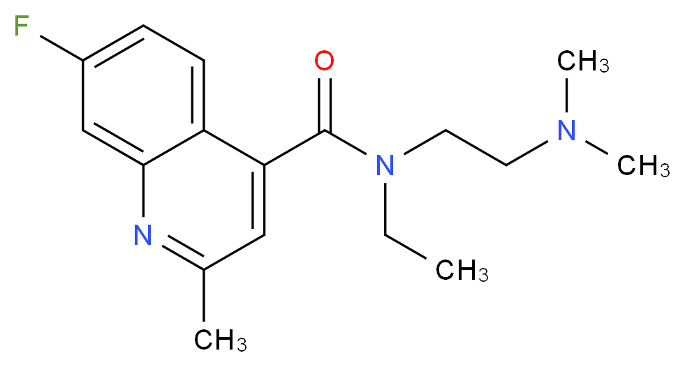 N-[2-(dimethylamino)ethyl]-N-ethyl-7-fluoro-2-methyl-4-quinolinecarboxamide_Molecular_structure_CAS_)