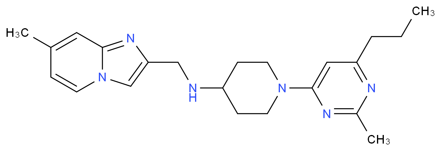 N-[(7-methylimidazo[1,2-a]pyridin-2-yl)methyl]-1-(2-methyl-6-propylpyrimidin-4-yl)piperidin-4-amine_Molecular_structure_CAS_)